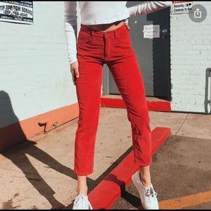 Brandy Melville Red corduroy pants